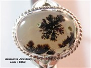 انگشتر نقره با نگین شجر اصل و طبیعی کد 1852