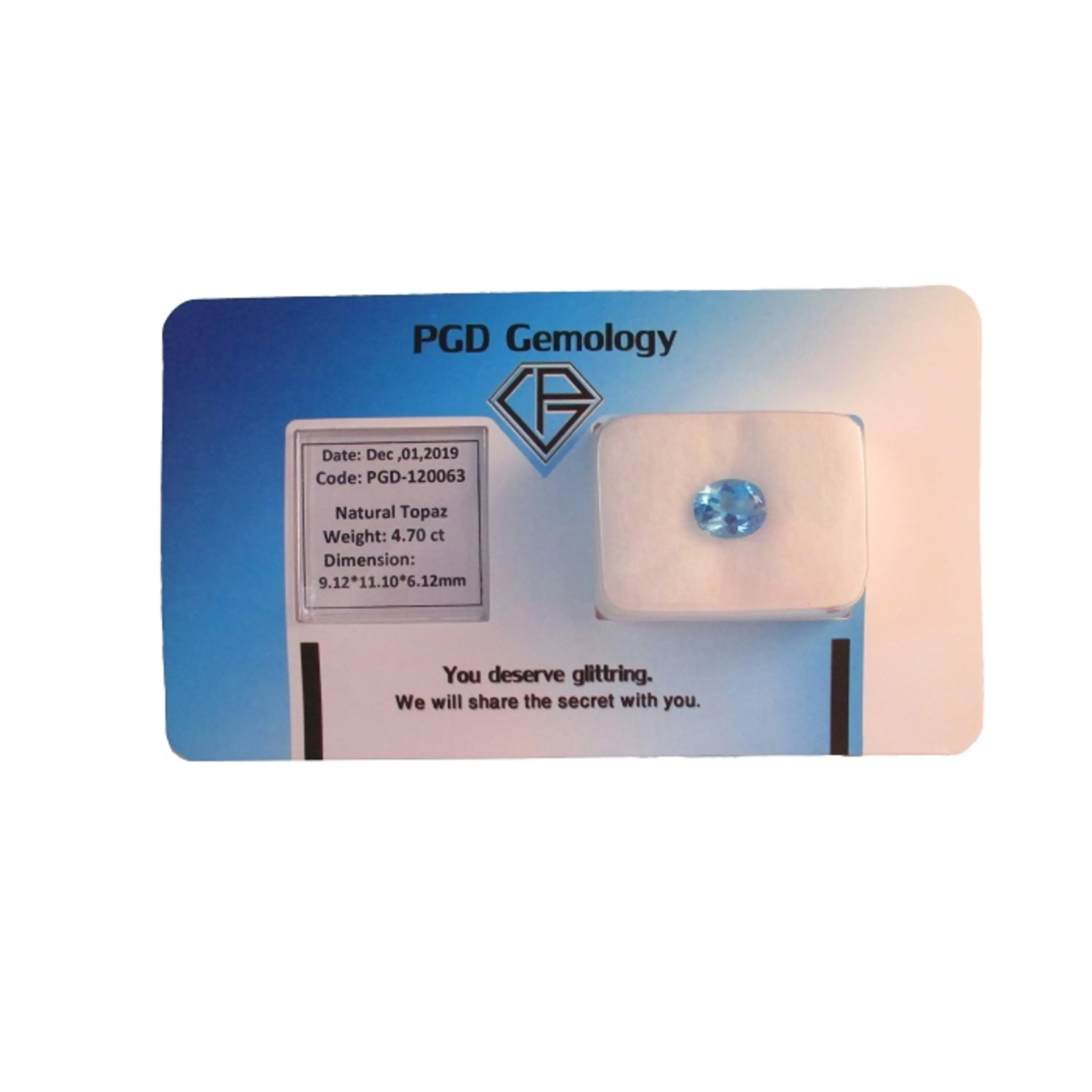 توپاز آبی شناسنامه دار PGD-120063